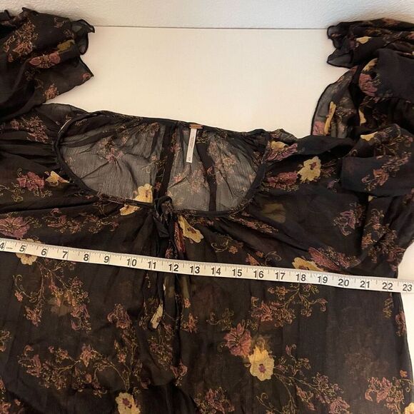 Free People Sunsetter Sheer Floral Dress Size Medium - Picture 9 of 9